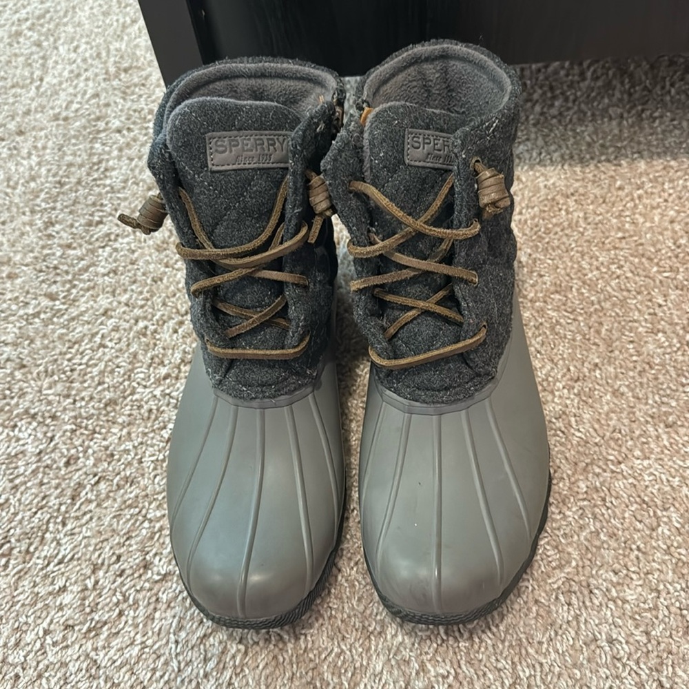 Sperry Saltwater Quilt Wool Grey Boots